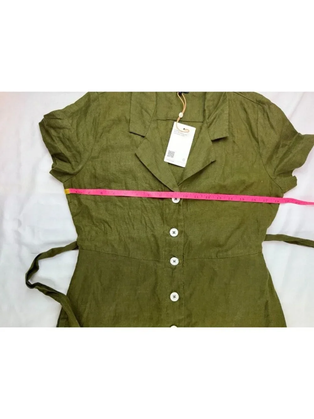 NWT Quince 100% European Linen Button Front Dress Size Small - Picture 7 of 8